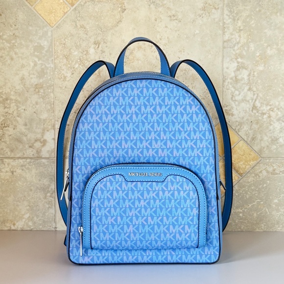 Michael Kors Jaycee Medium Backpack MK Blue - Picture 1 of 13